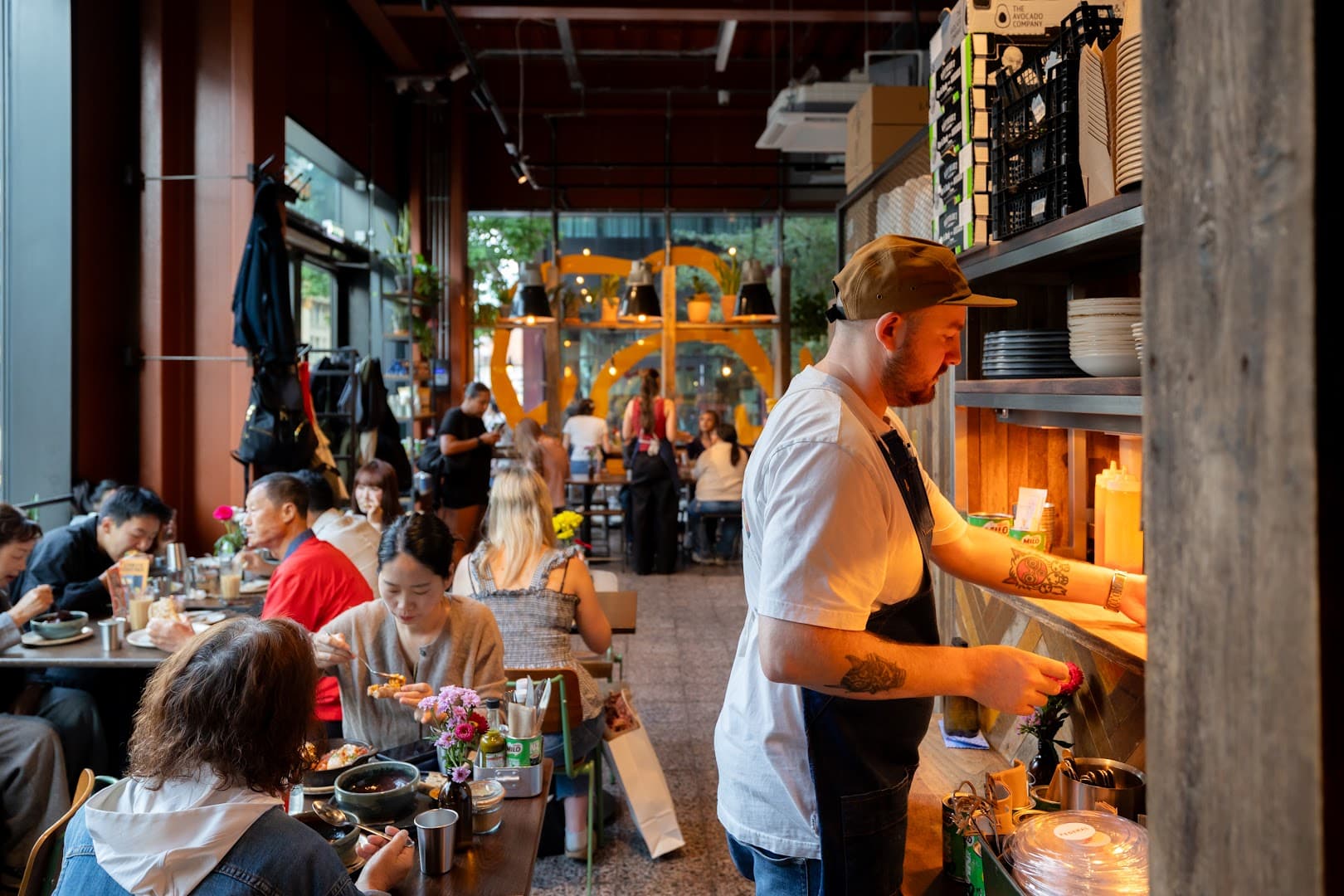 Interior of Federal Cafe Bar, specialty coffee shop in Manchester