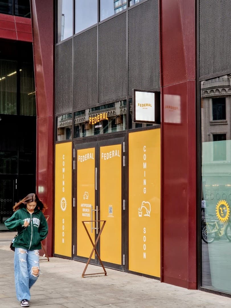 Storefront of Federal Cafe Bar, specialty coffee shop in Manchester