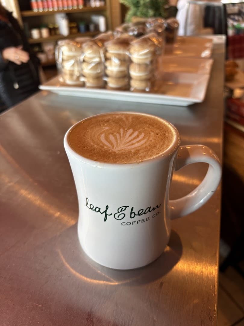 Coffee at Leaf & Bean Coffee Co, specialty coffee shop in Rochester