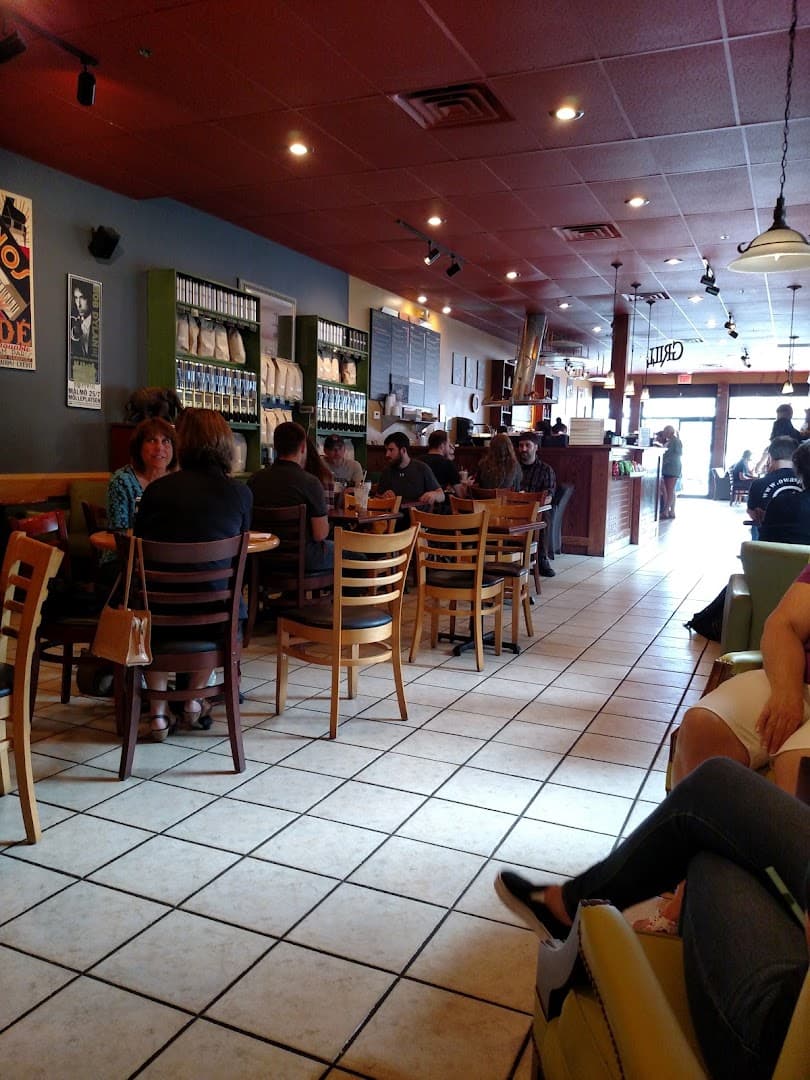Interior of Leaf & Bean Coffee Co, specialty coffee shop in Rochester