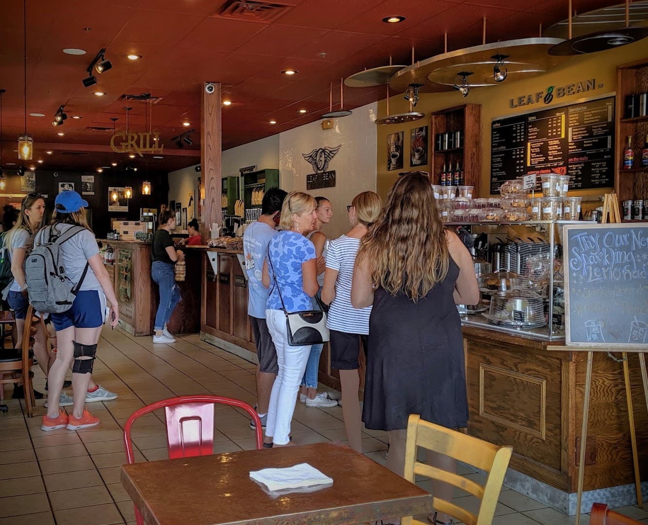 Interior of Leaf & Bean Coffee Co, specialty coffee shop in Rochester