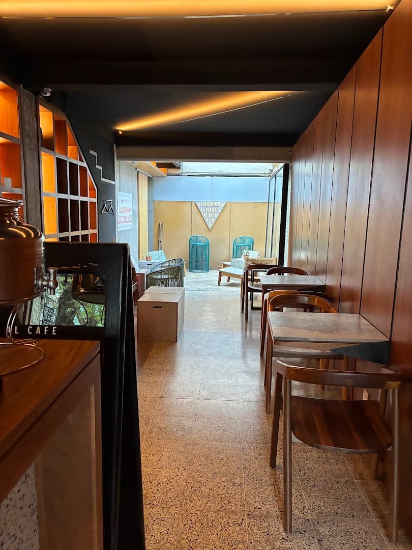 Interior of Almanegra Café, specialty coffee shop in Mexico City