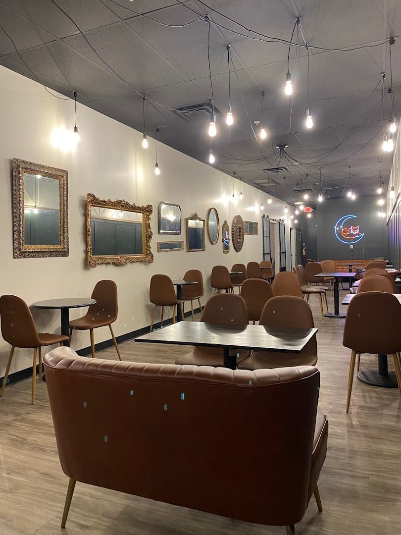 Interior of Moon Hollow Coffee, specialty coffee shop in Omaha