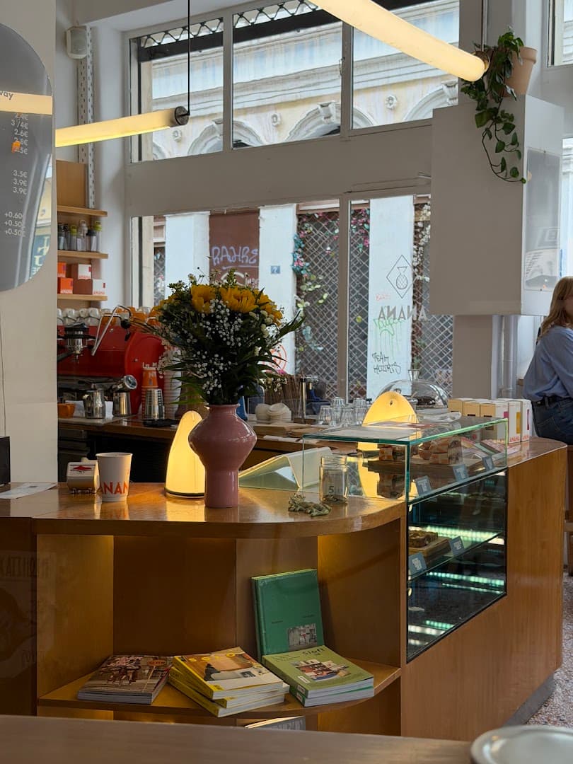 Interior of Anana Coffee & Food, specialty coffee shop in Athens