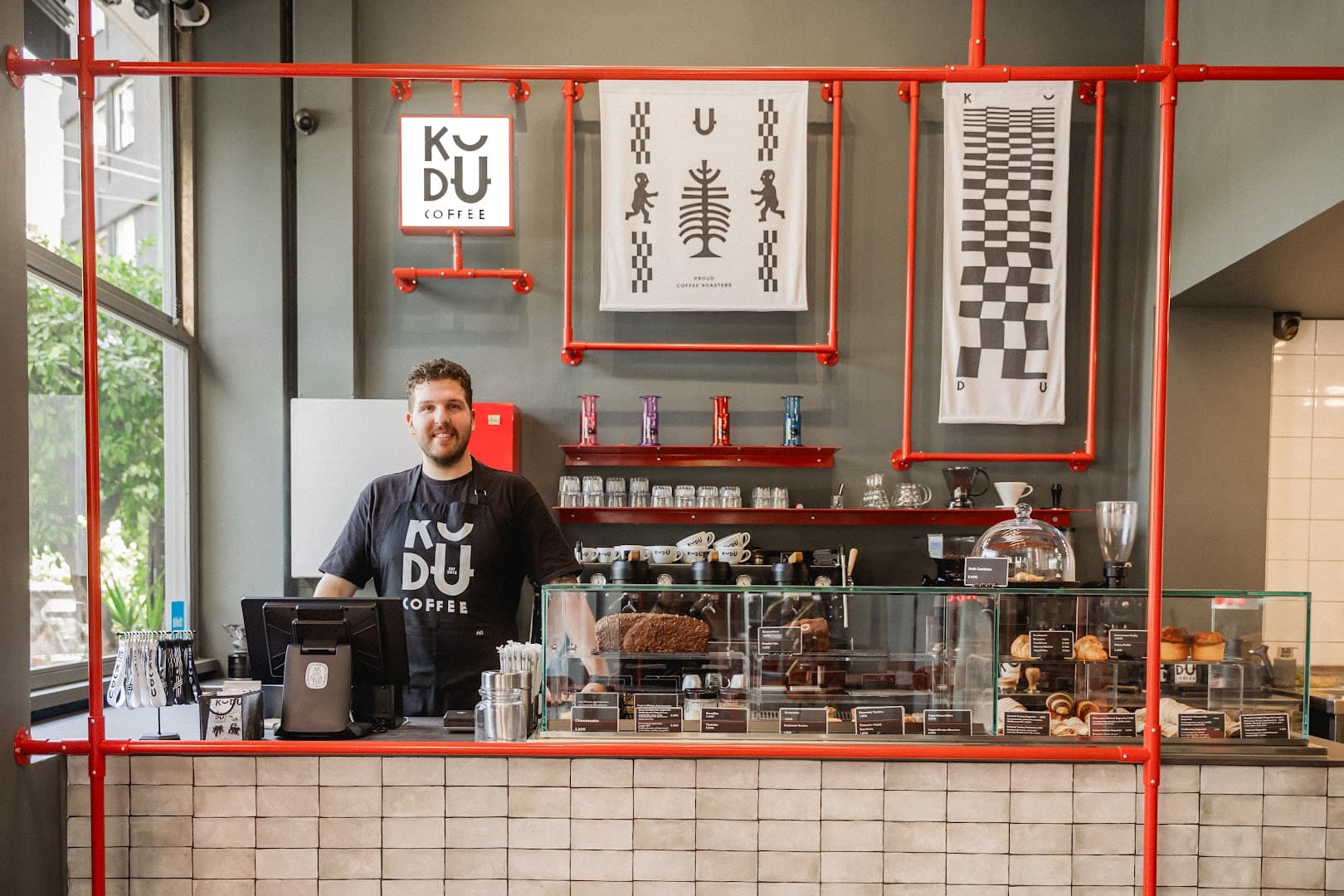 Interior of KUDU Coffee Shop Pagrati, specialty coffee shop in Athens