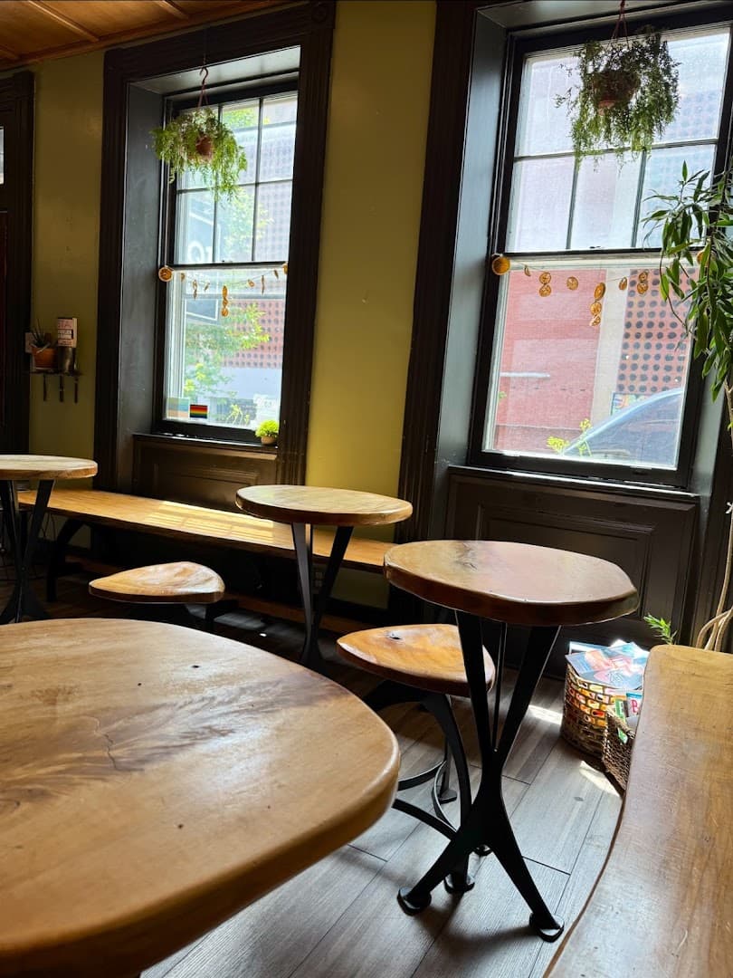 Interior of Square One Coffee Roasters, specialty coffee shop in Lancaster