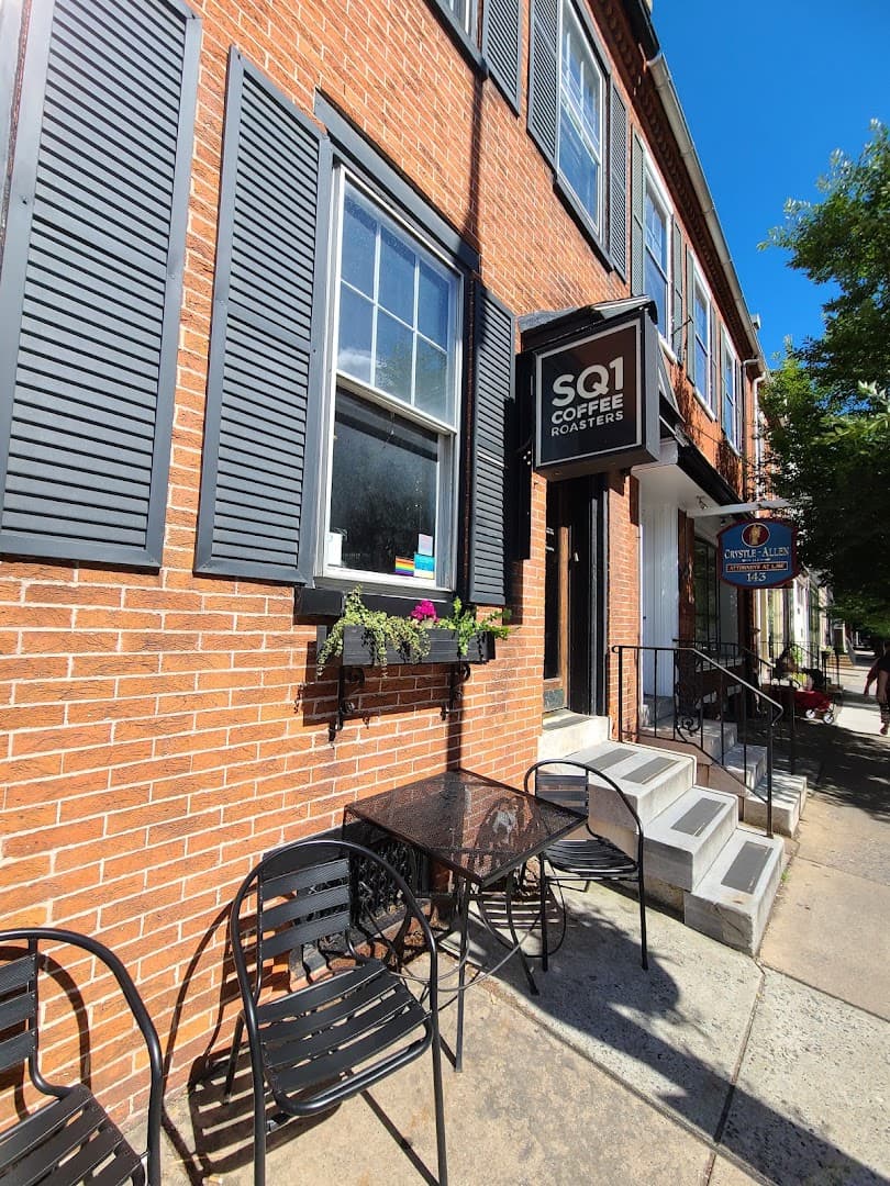 Storefront of Square One Coffee Roasters, specialty coffee shop in Lancaster