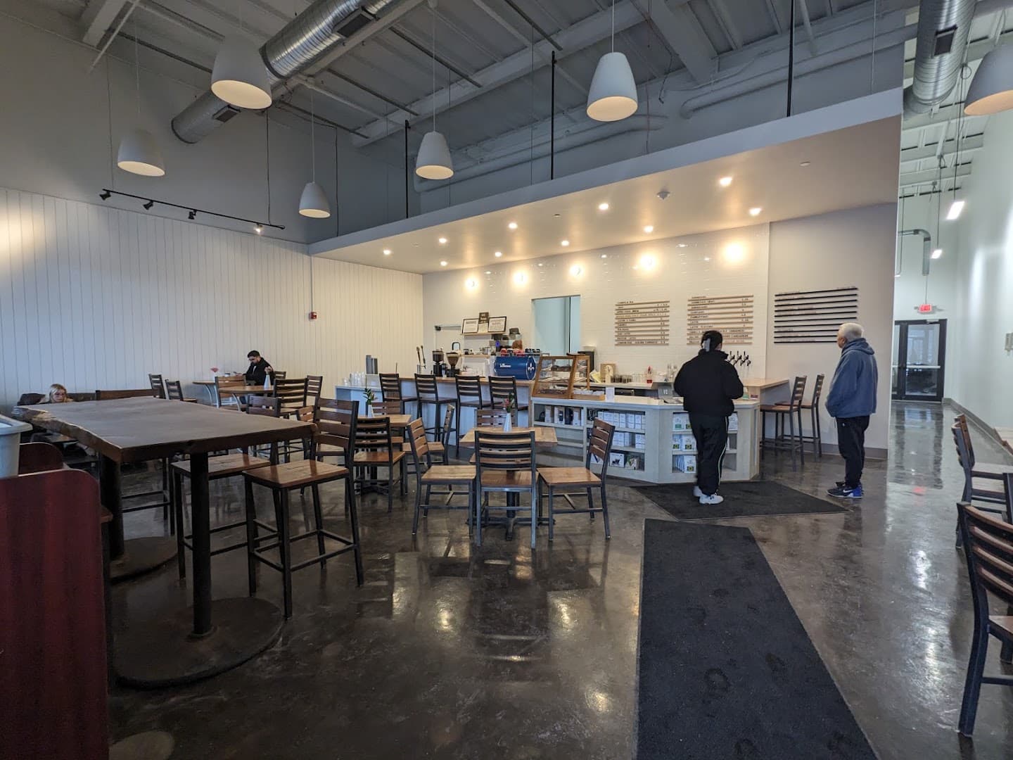 Interior of FairPour Coffee Roasters, specialty coffee shop in Rochester
