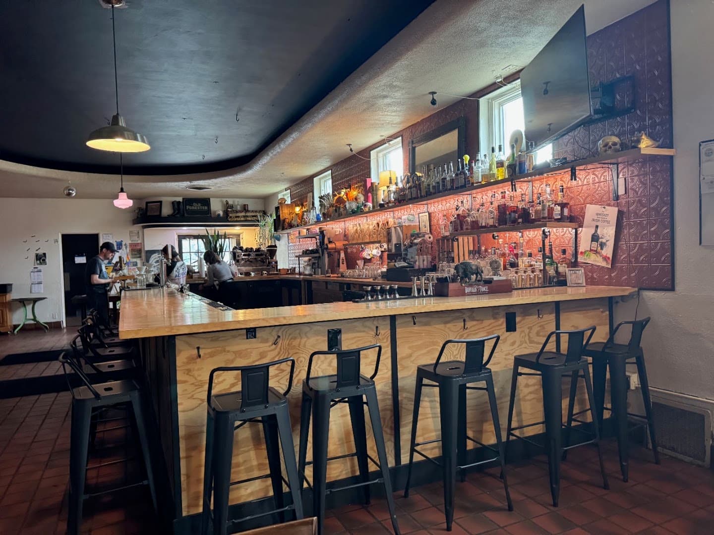 Interior of Hawthorne Coffee Roasters, specialty coffee shop in Milwaukee
