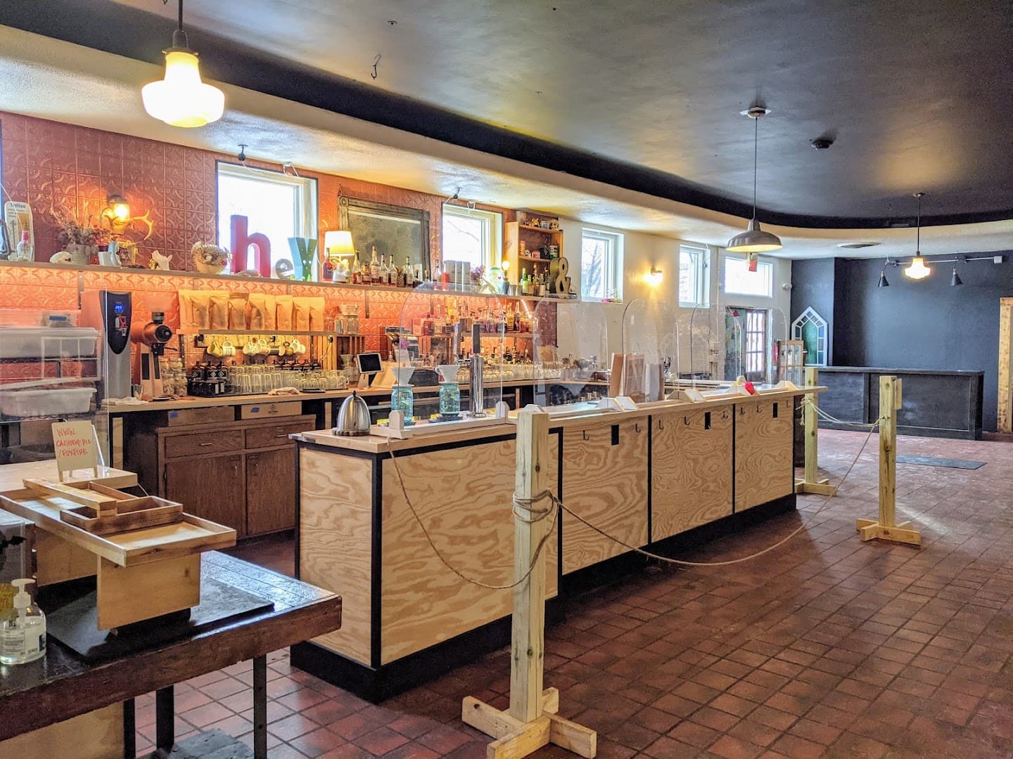 Interior of Hawthorne Coffee Roasters, specialty coffee shop in Milwaukee