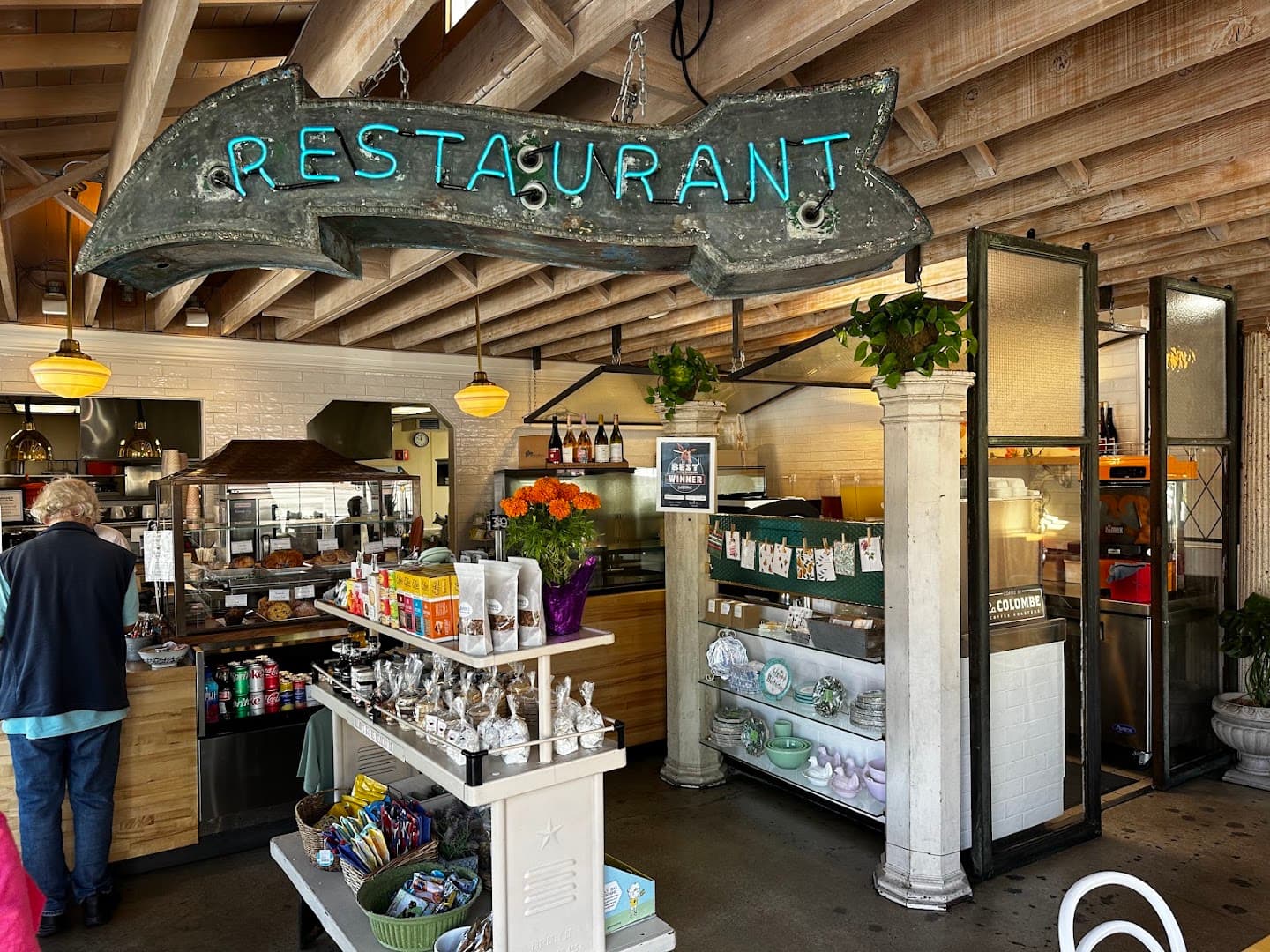 Interior of Jeannine's Restaurant & Bakery, specialty coffee shop in Santa Barbara