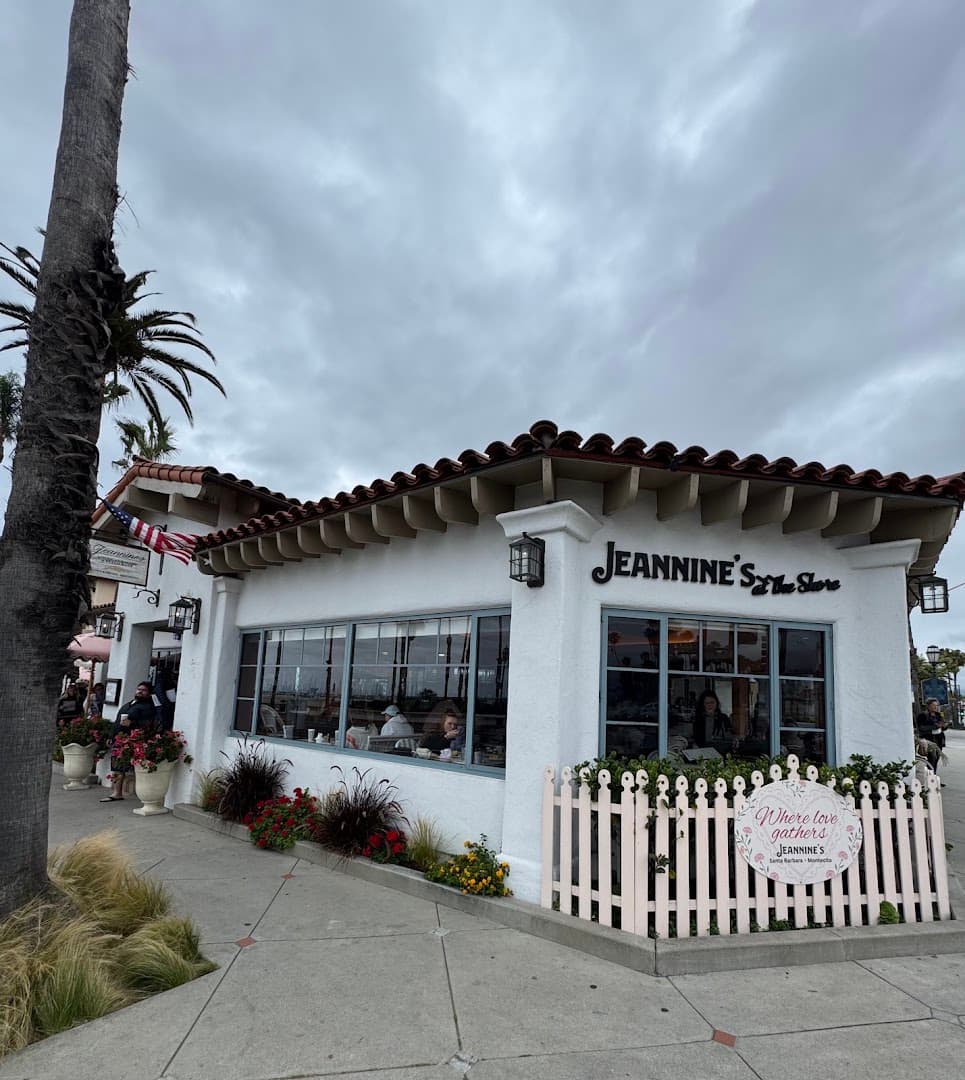 Storefront of Jeannine's Restaurant & Bakery, specialty coffee shop in Santa Barbara
