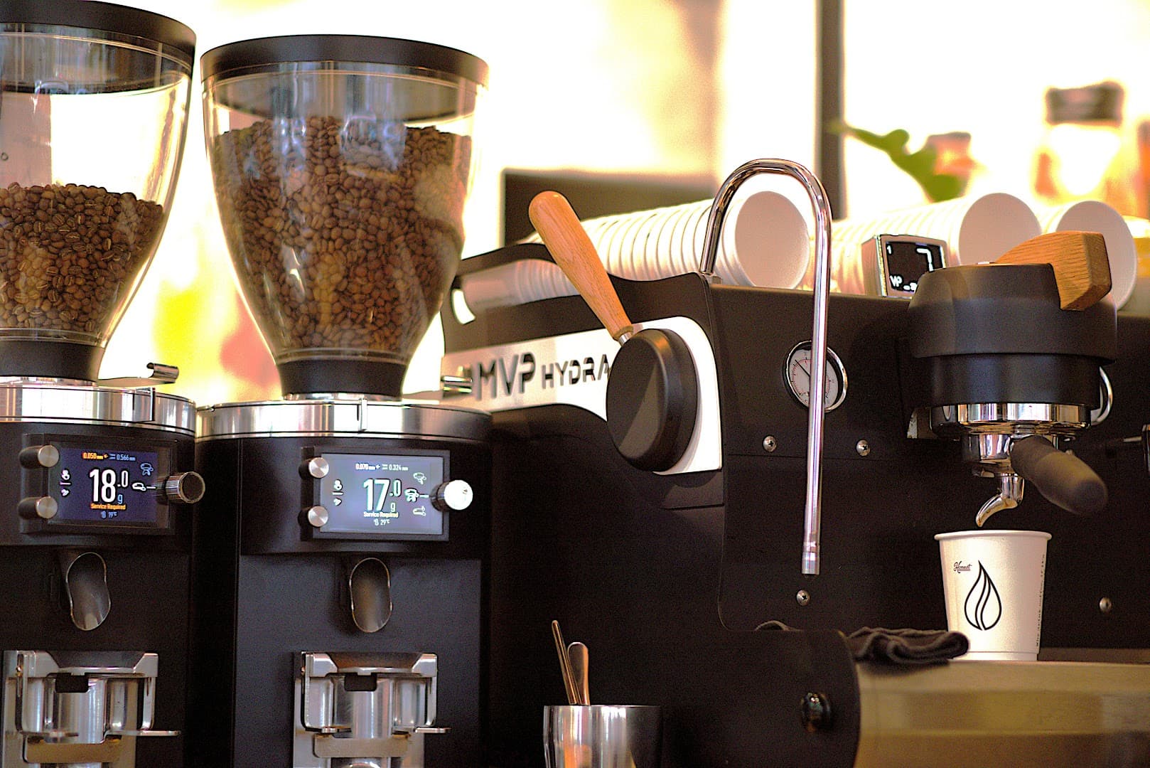 Interior of Honest Coffee Developers, specialty coffee shop in Athens
