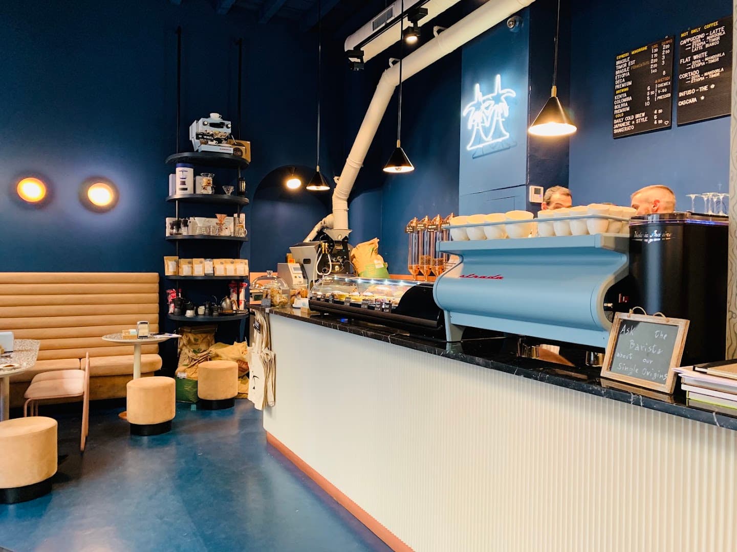 Interior of Cafezal Torrefazione Specialty Coffee, specialty coffee shop in Milan