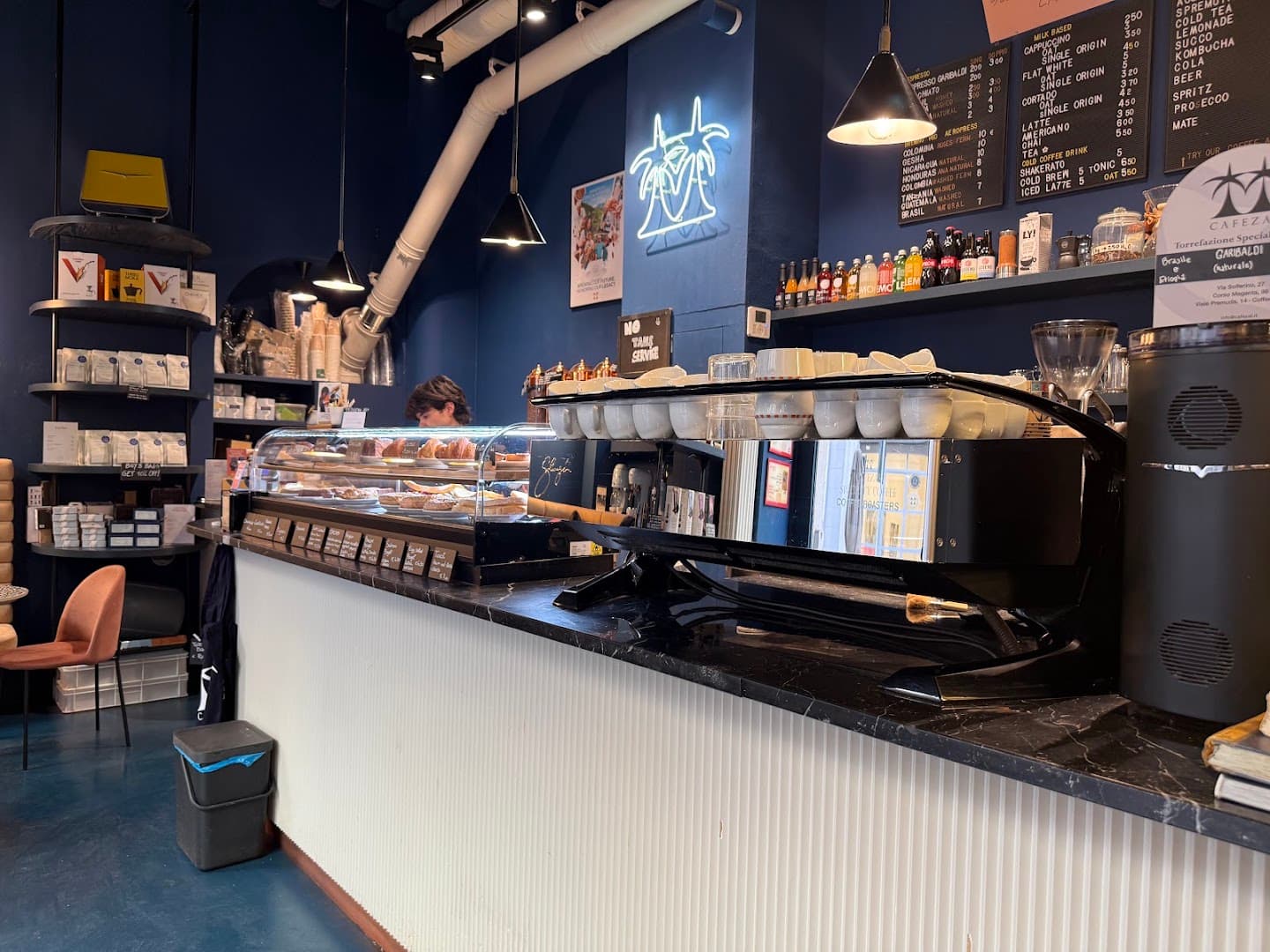 Interior of Cafezal Torrefazione Specialty Coffee, specialty coffee shop in Milan
