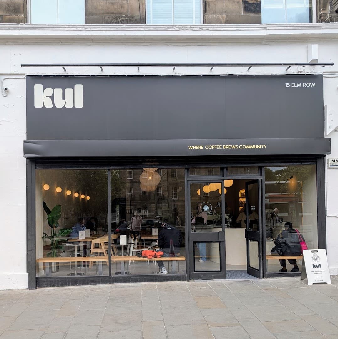 Storefront of KUL COFFEE, specialty coffee shop in Edinburgh
