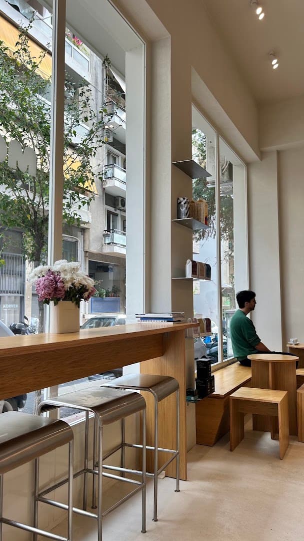 Interior of Moden, specialty coffee shop in Athens