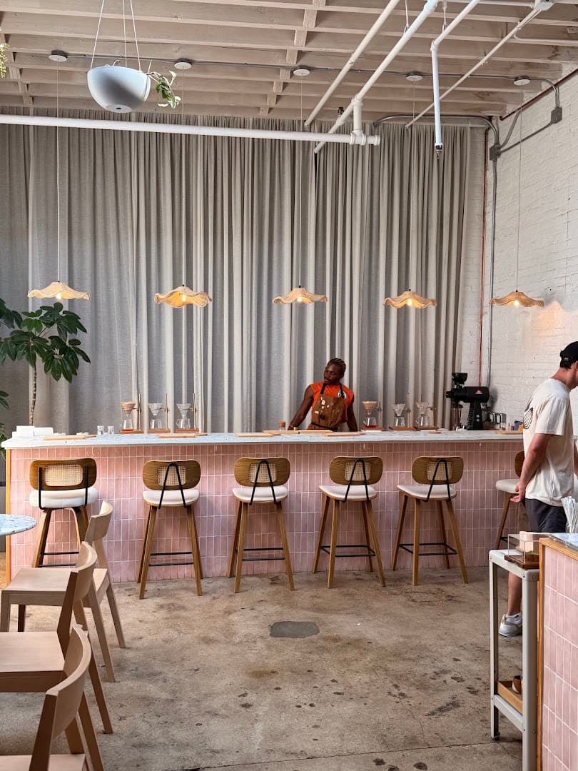 Interior of Driftaway Coffee, specialty coffee shop in New York