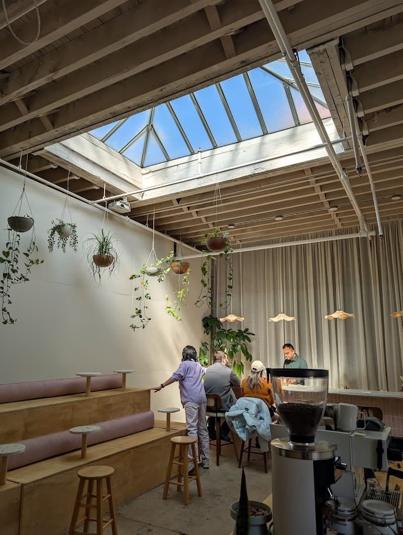 Interior of Driftaway Coffee, specialty coffee shop in New York