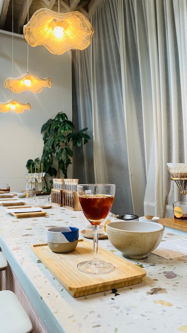 Interior of Driftaway Coffee, specialty coffee shop in New York
