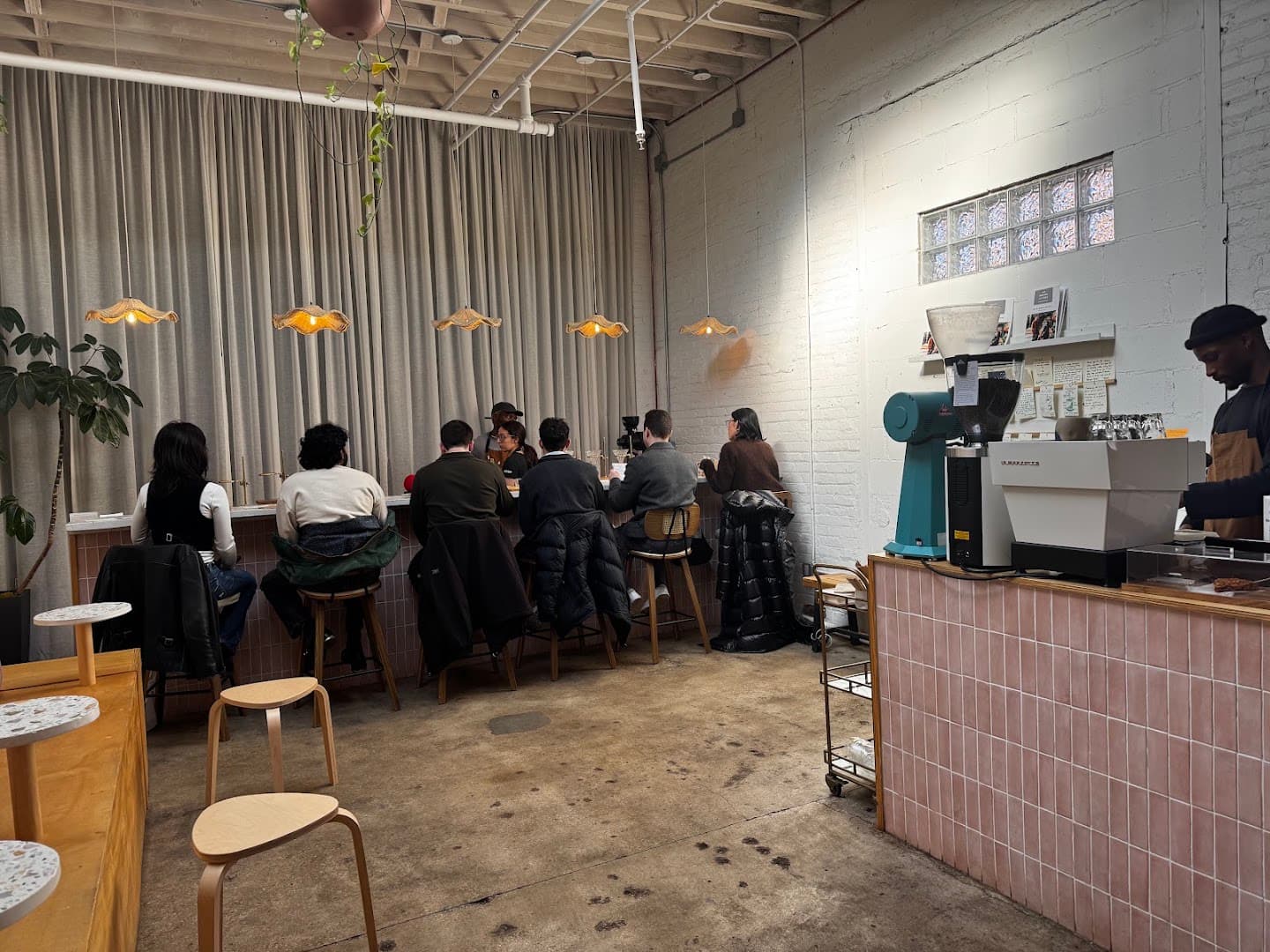 Interior of Driftaway Coffee, specialty coffee shop in New York