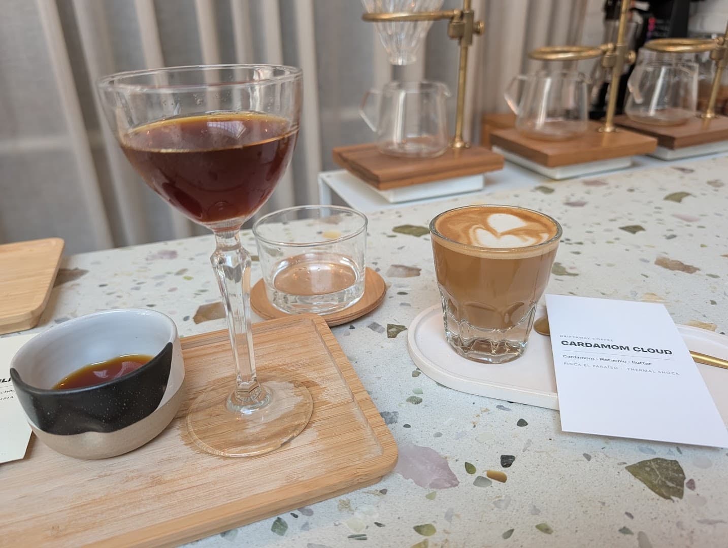 Coffee at Driftaway Coffee, specialty coffee shop in New York