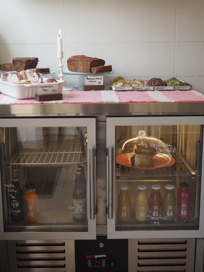 Interior of ANWI cafe, specialty coffee shop in Prague