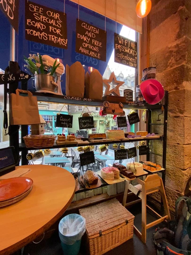 Interior of Southern Cross Cafe, specialty coffee shop in Edinburgh
