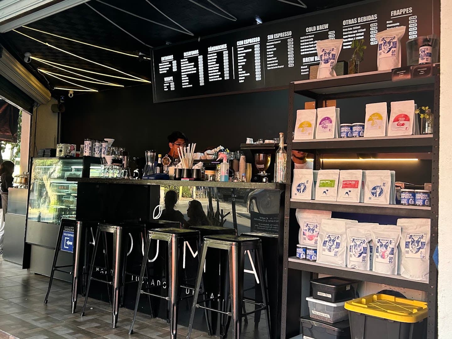 Interior of Alquimia Café, specialty coffee shop in Mexico City