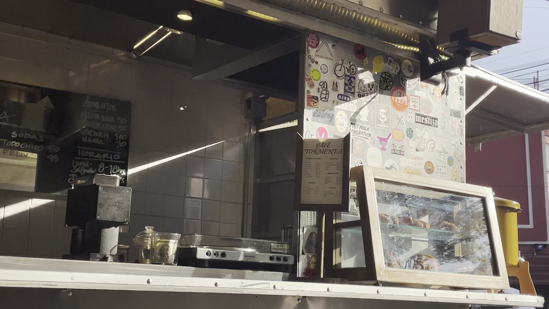 Interior of Café Tormenta, specialty coffee shop in Mexico City