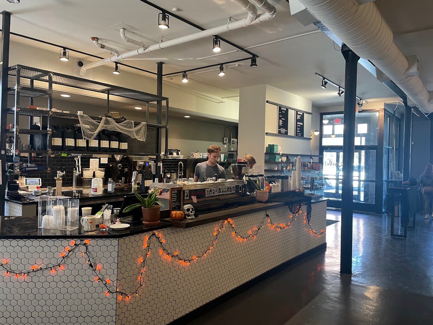 Interior of Quills Coffee, specialty coffee shop in Louisville
