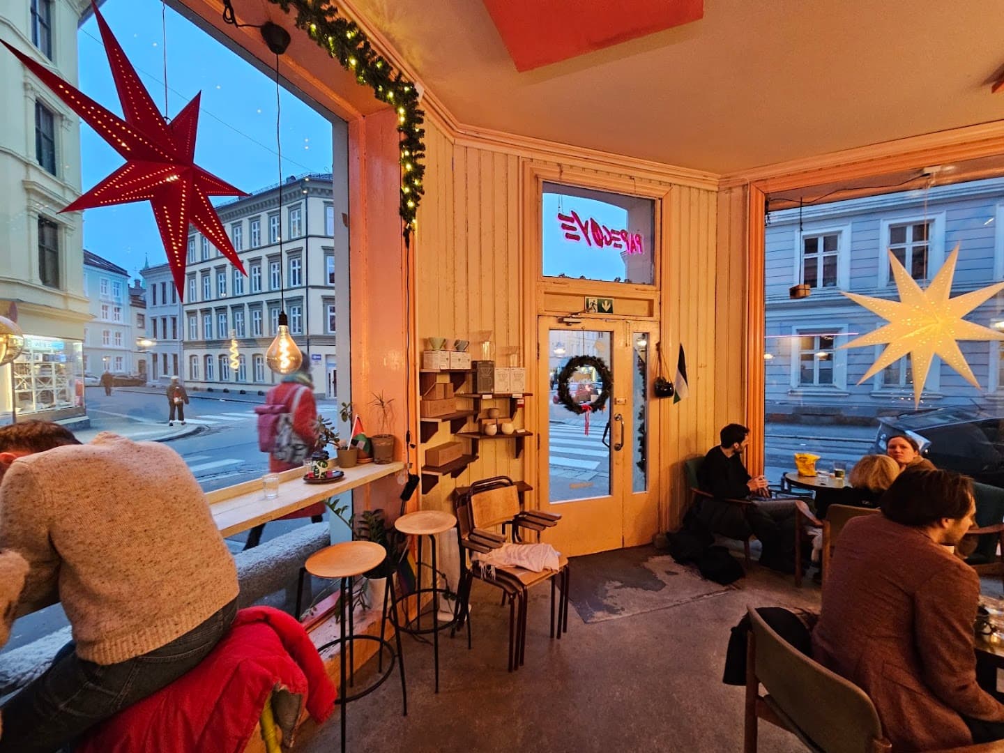 Interior of Papegøye, specialty coffee shop in Oslo