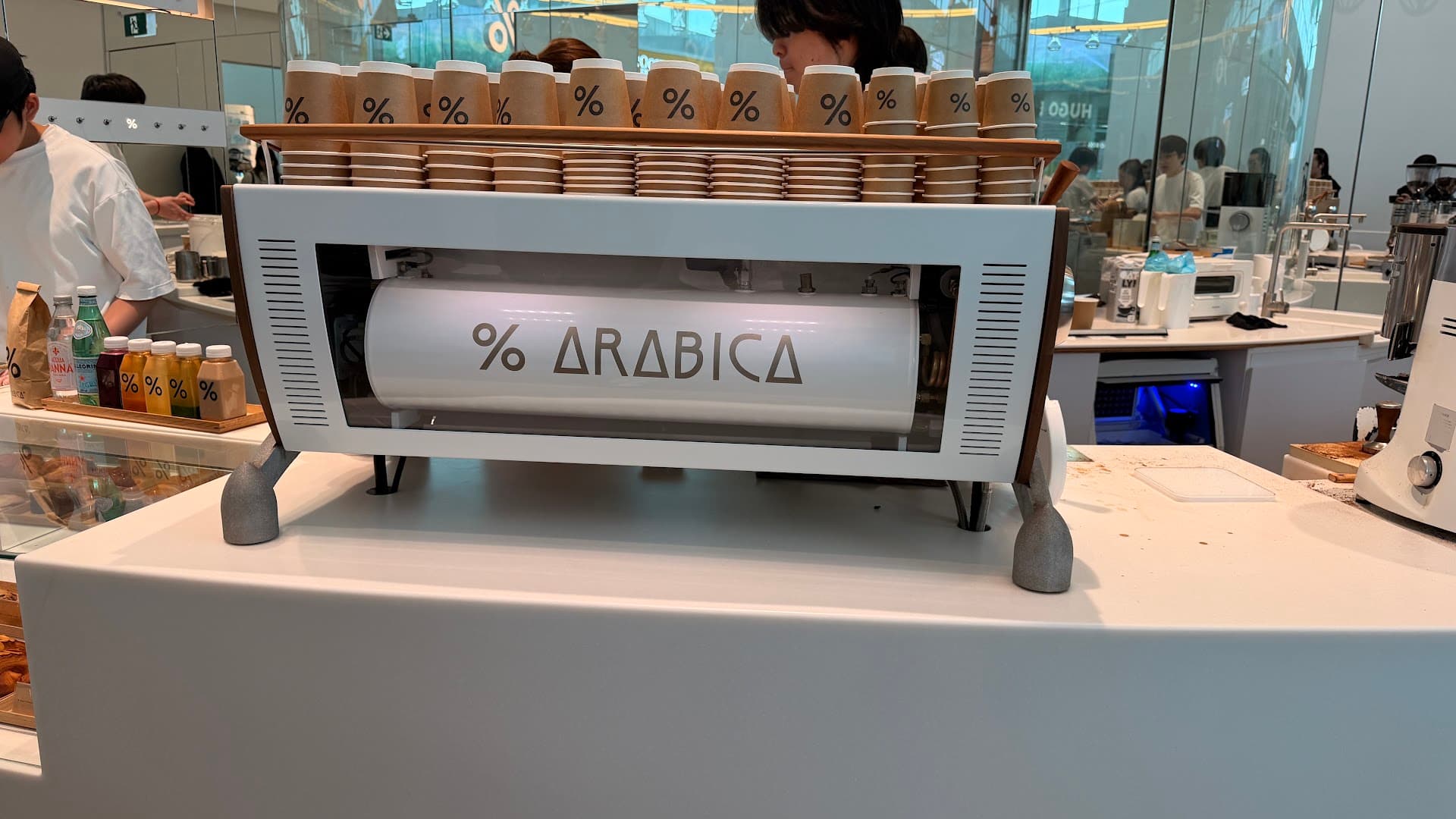 Interior of % Arabica, specialty coffee shop in Toronto