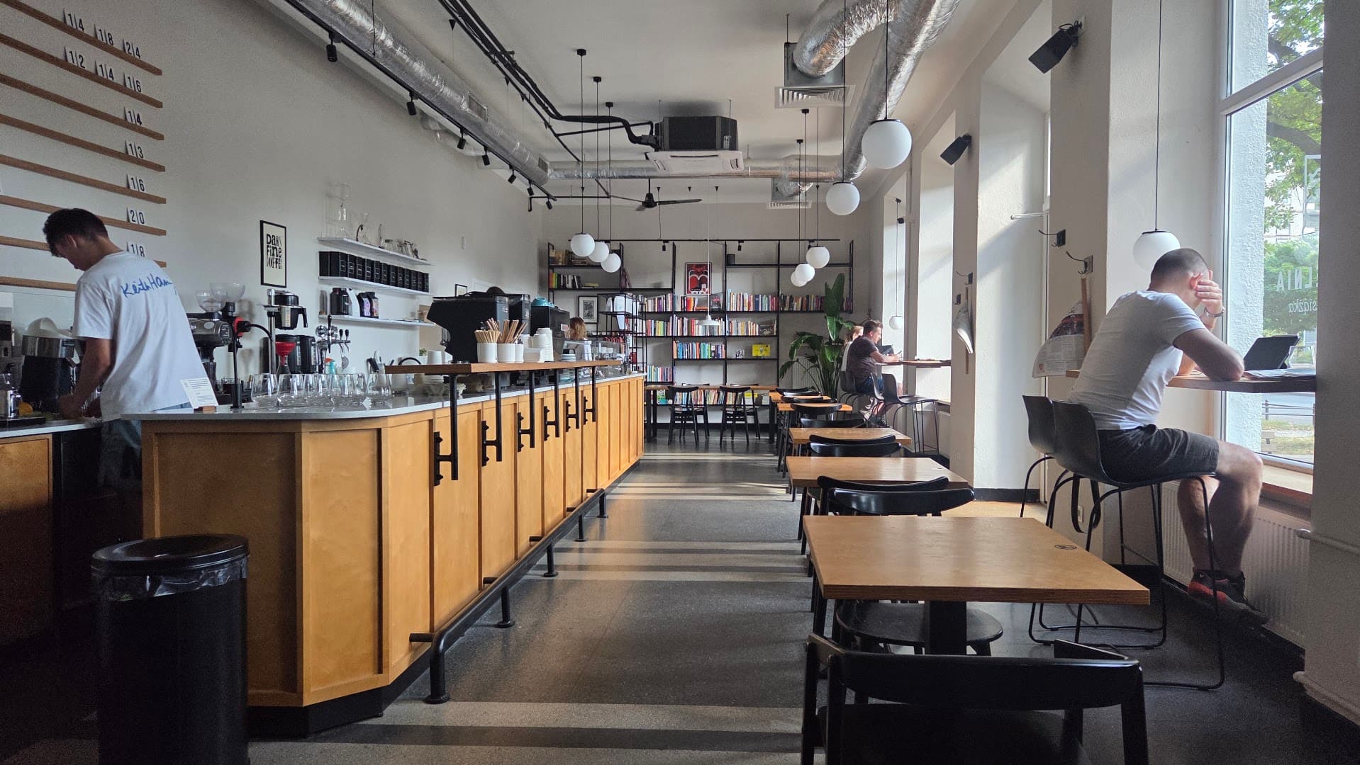 Interior of Kawiarnia Czytelnia, specialty coffee shop in Warsaw