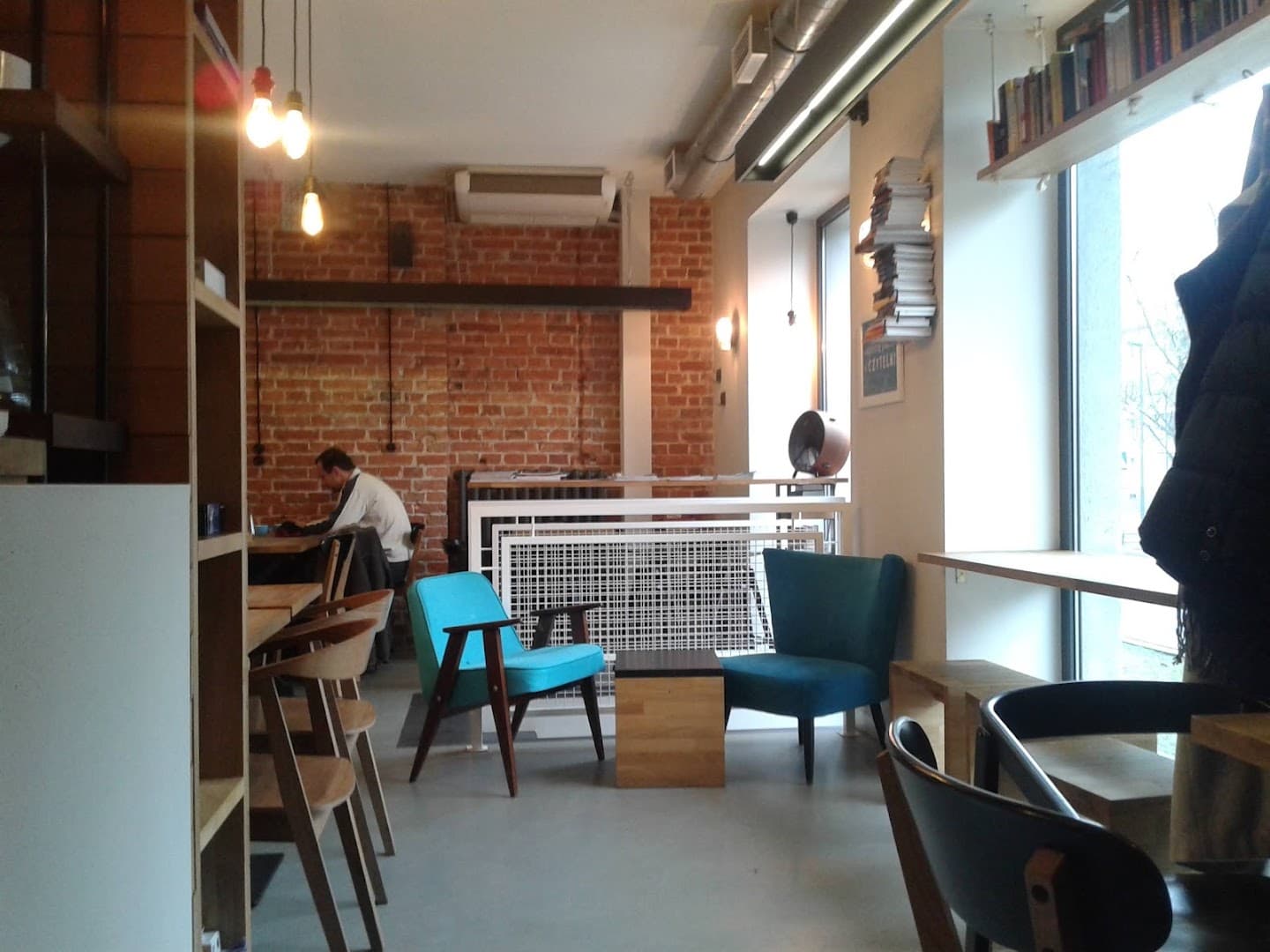 Interior of Kawiarnia Czytelnia, specialty coffee shop in Warsaw