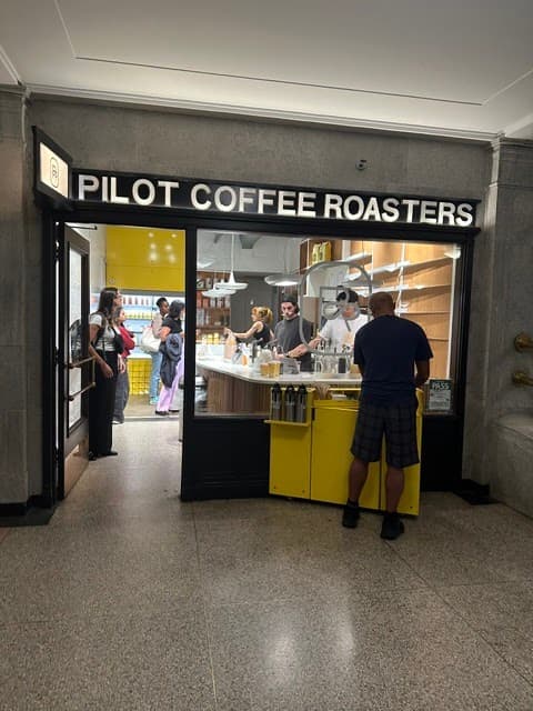 Storefront of Pilot Coffee Roasters, specialty coffee shop in Toronto