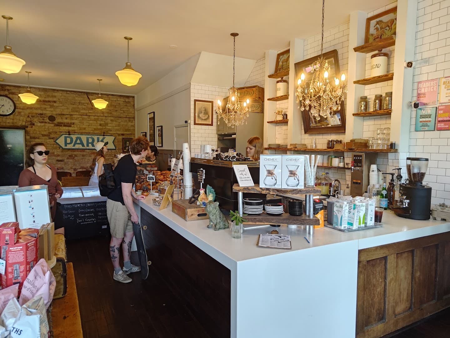 Interior of Rooster Coffee House, specialty coffee shop in Toronto