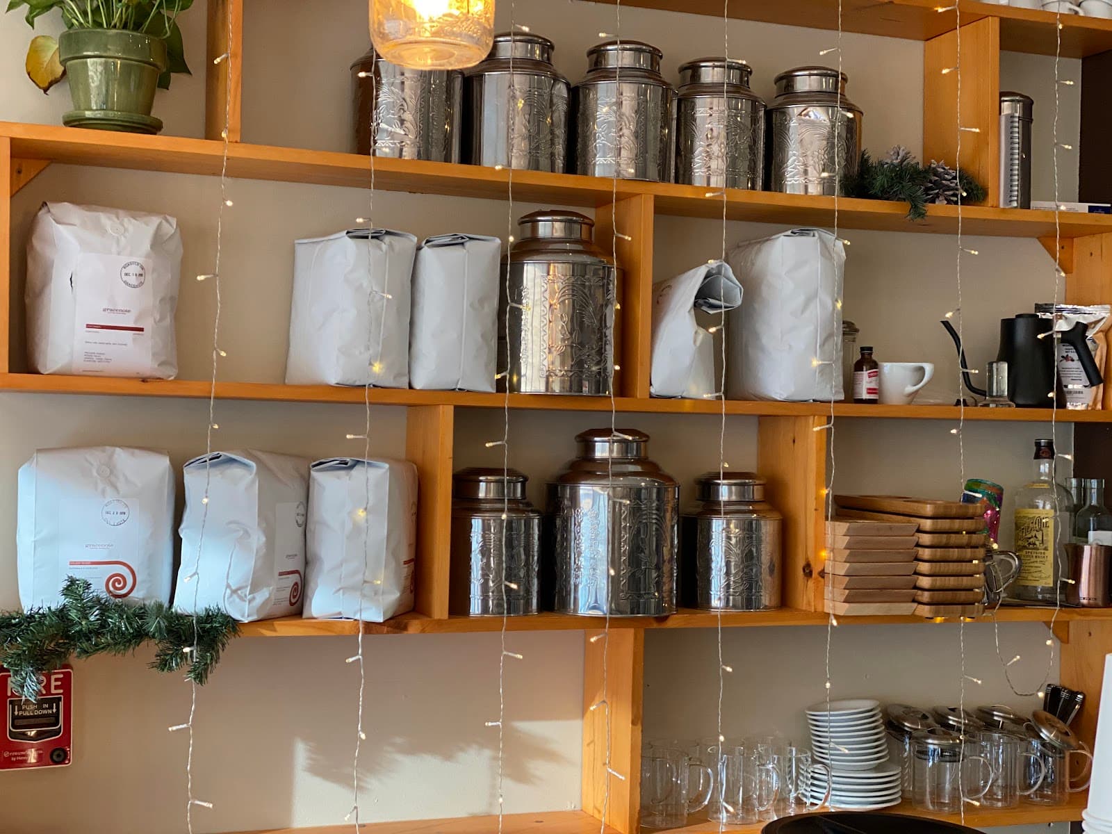 Interior of Nine Bar Espresso, specialty coffee shop in Boston