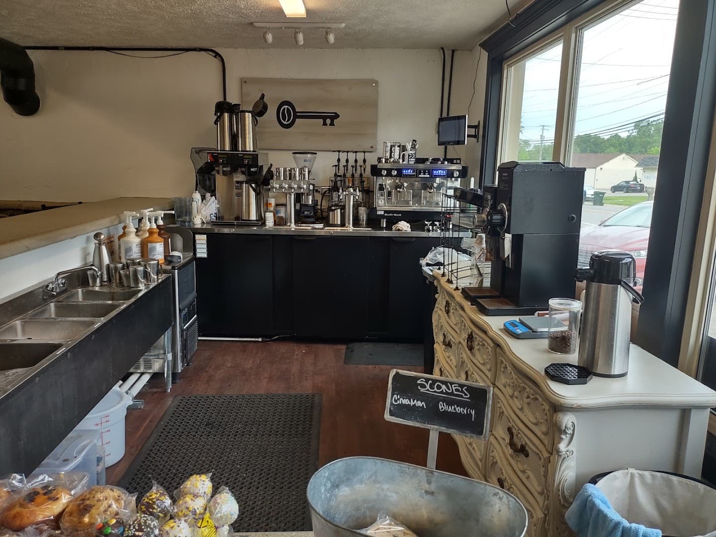 Interior of Black Key Coffee, specialty coffee shop in Cleveland
