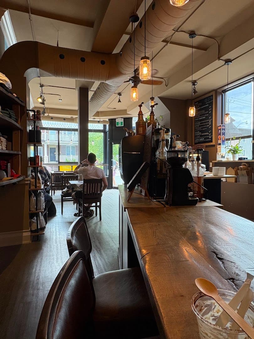 Interior of The Shmooz, specialty coffee shop in Toronto