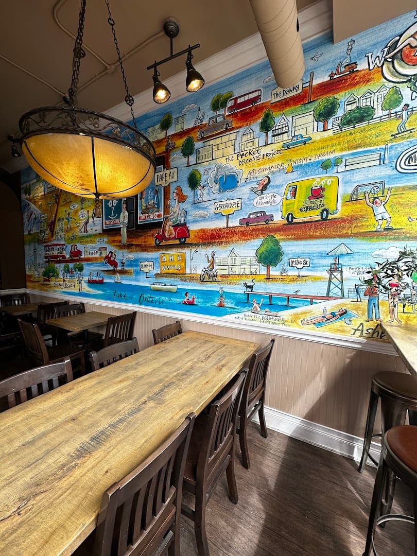 Interior of The Shmooz, specialty coffee shop in Toronto