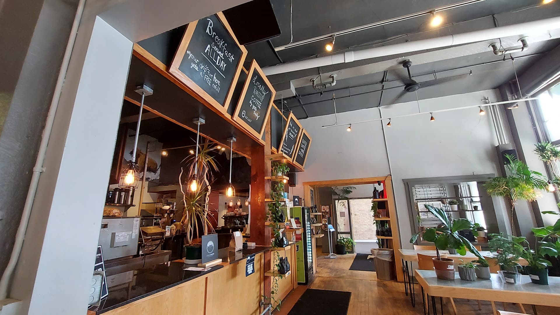 Interior of Corner Coffee, specialty coffee shop in Minneapolis