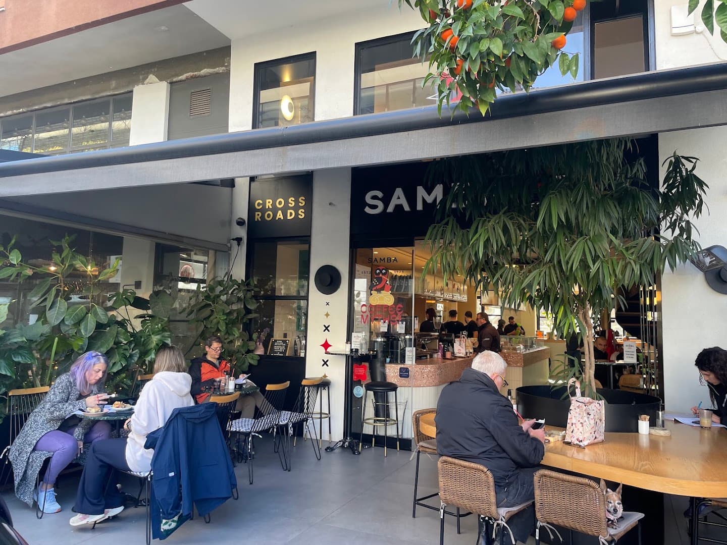 Storefront of Samba Coffee Roasters | Crossroads, specialty coffee shop in Athens