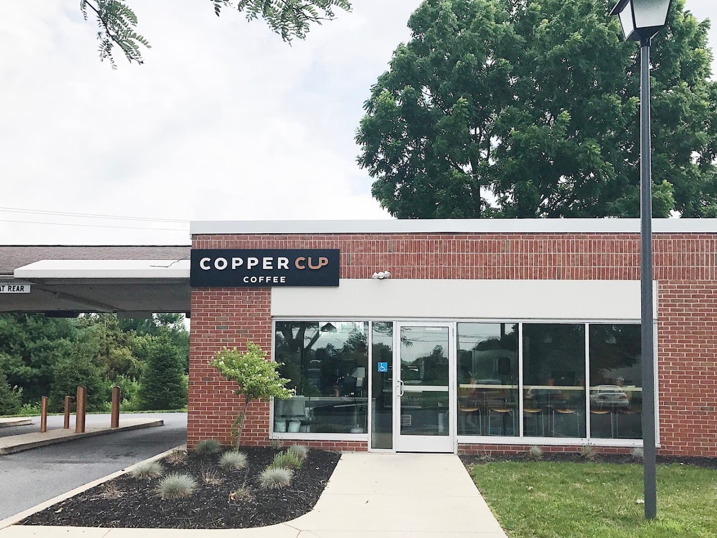 Storefront of Copper Cup Brickerville, specialty coffee shop in Lancaster