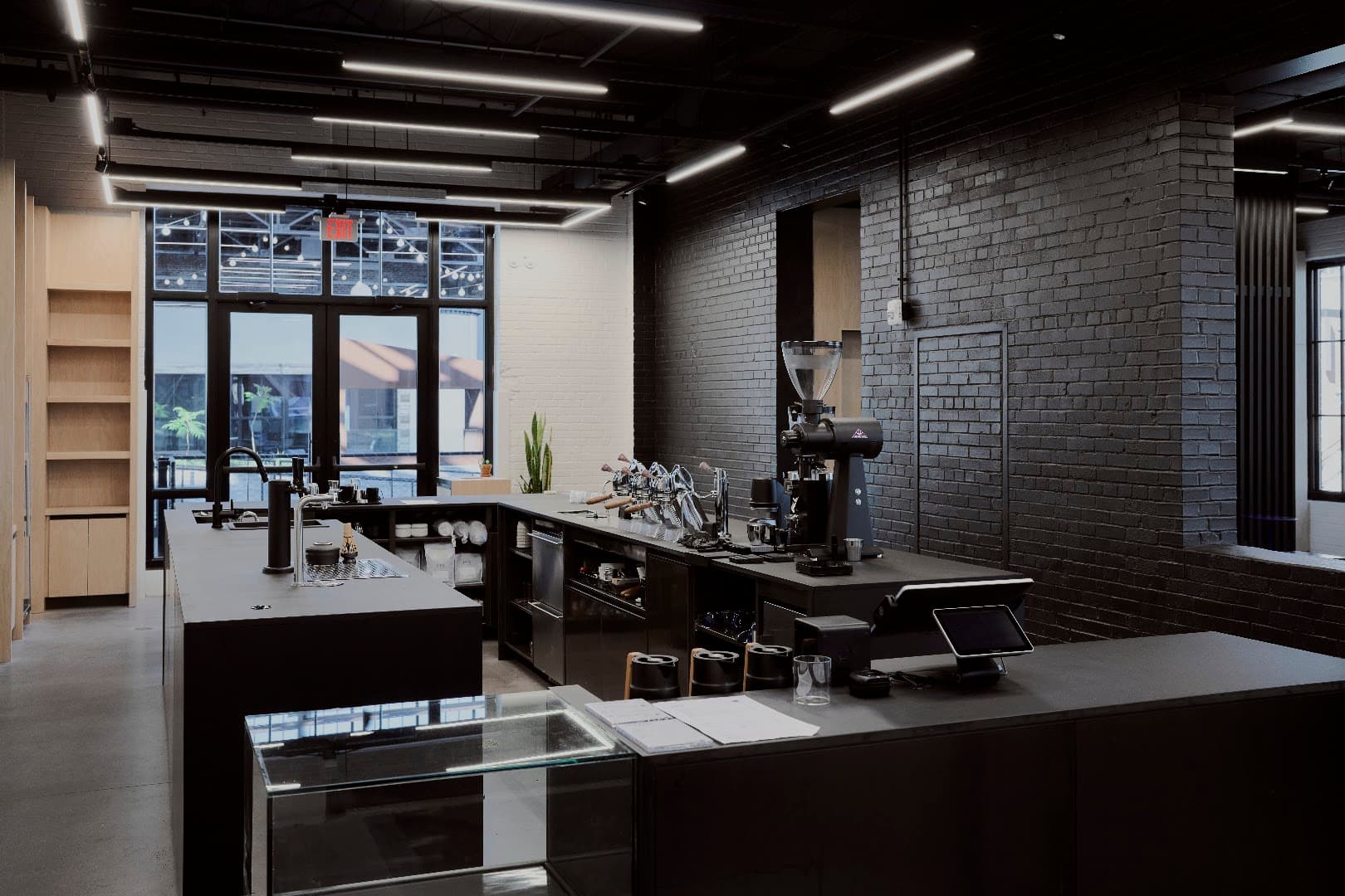 Interior of HEX Coffee, Kitchen & Natural Wines, specialty coffee shop in Charlotte