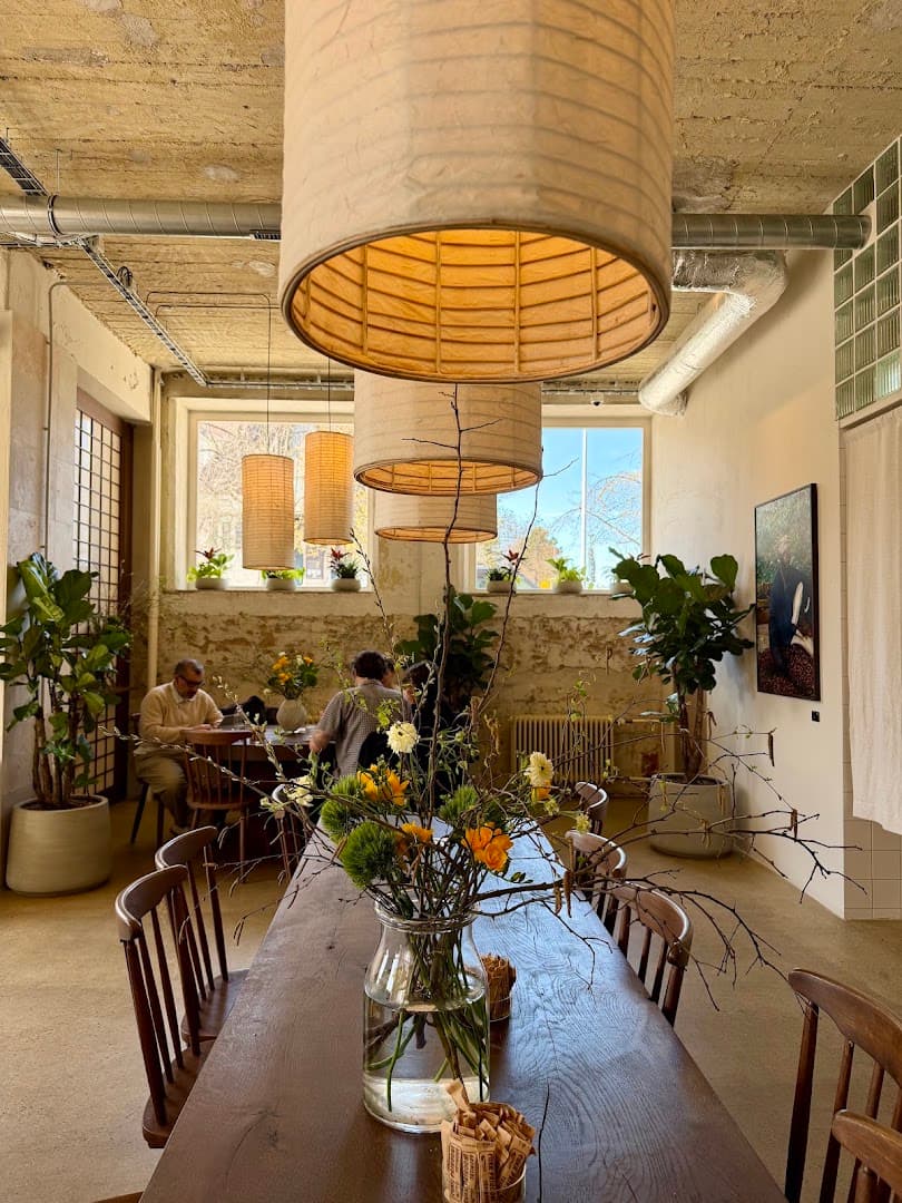 Interior of Pleiku Coffee, specialty coffee shop in Prague