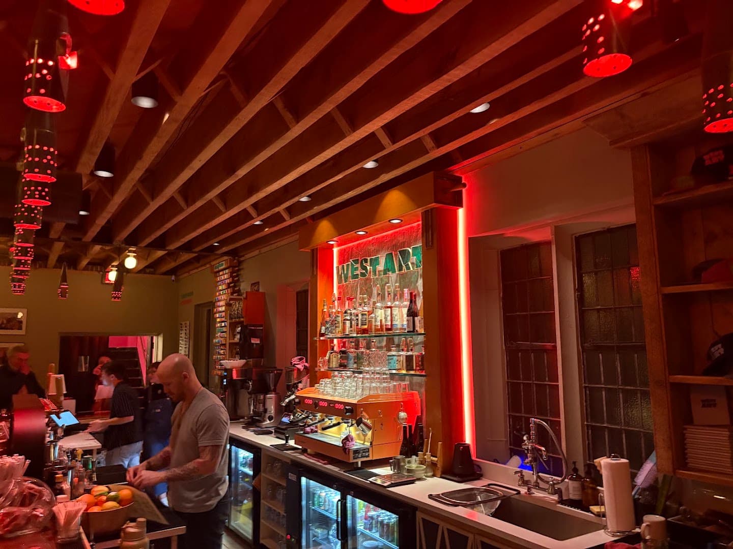 Interior of West Art, specialty coffee shop in Lancaster