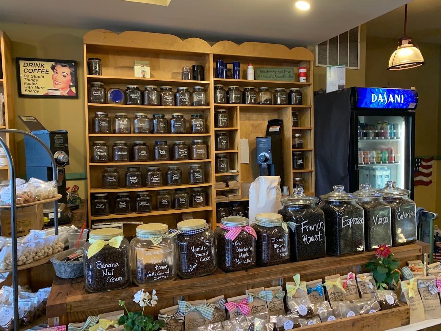 Interior of Village Grinder, specialty coffee shop in Omaha
