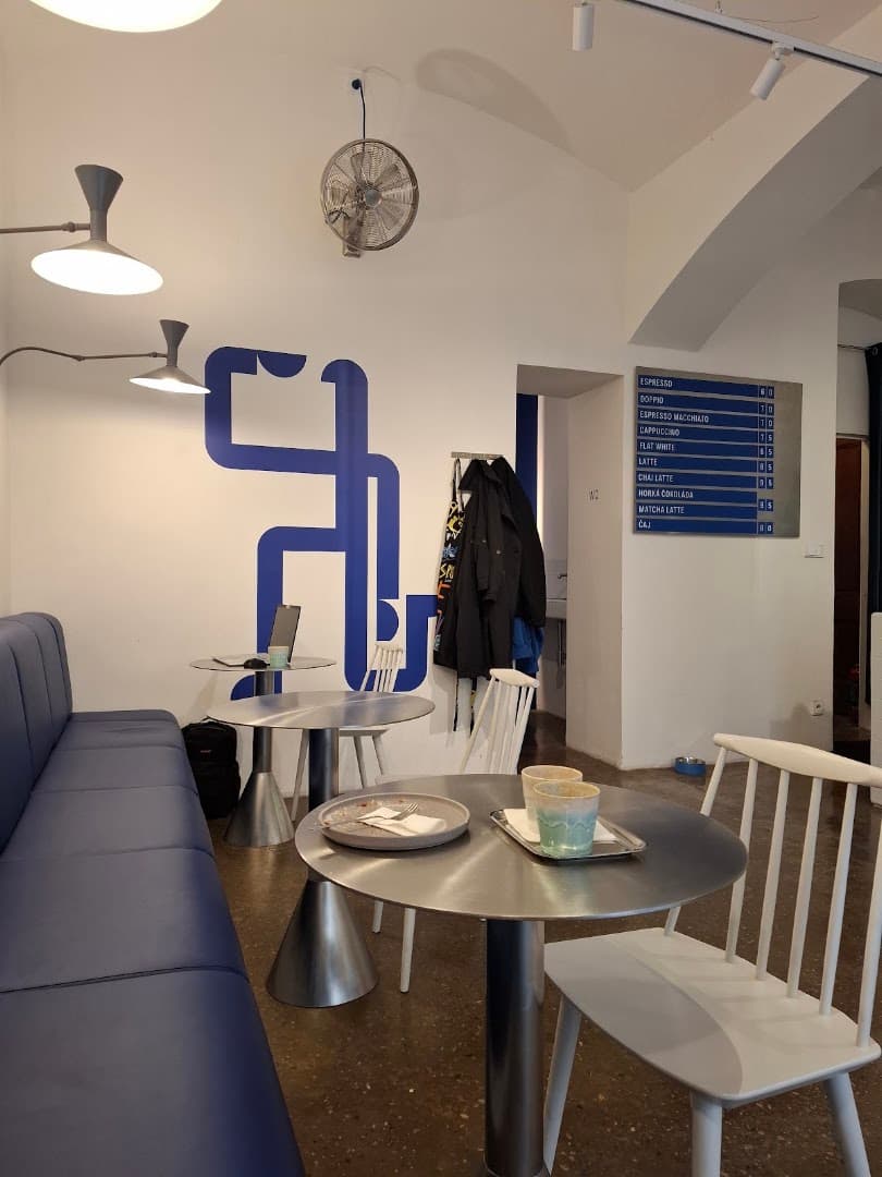 Interior of Neosly, specialty coffee shop in Prague
