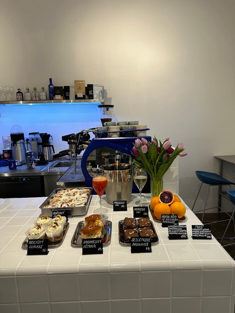 Interior of Neosly, specialty coffee shop in Prague